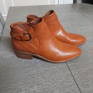 BareTraps Brown Ankle Booties with Buckle Detail